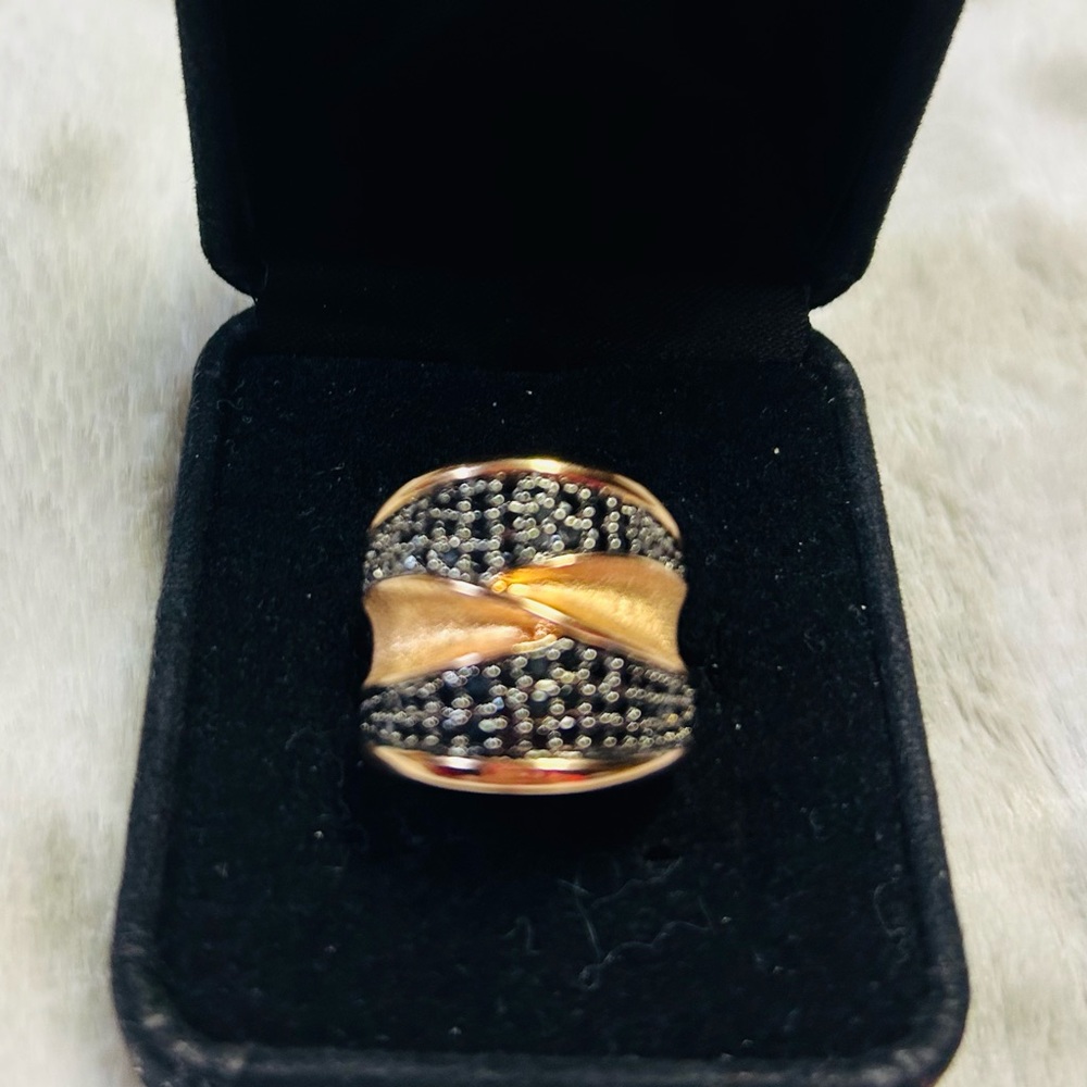 Bronze Black Spinel Ring - Milan Sz. 6 - New-Never Worn View 3